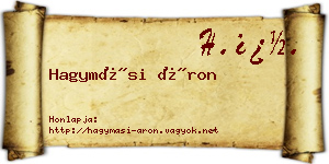 Hagymási Áron névjegykártya