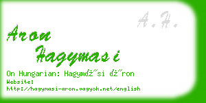 aron hagymasi business card